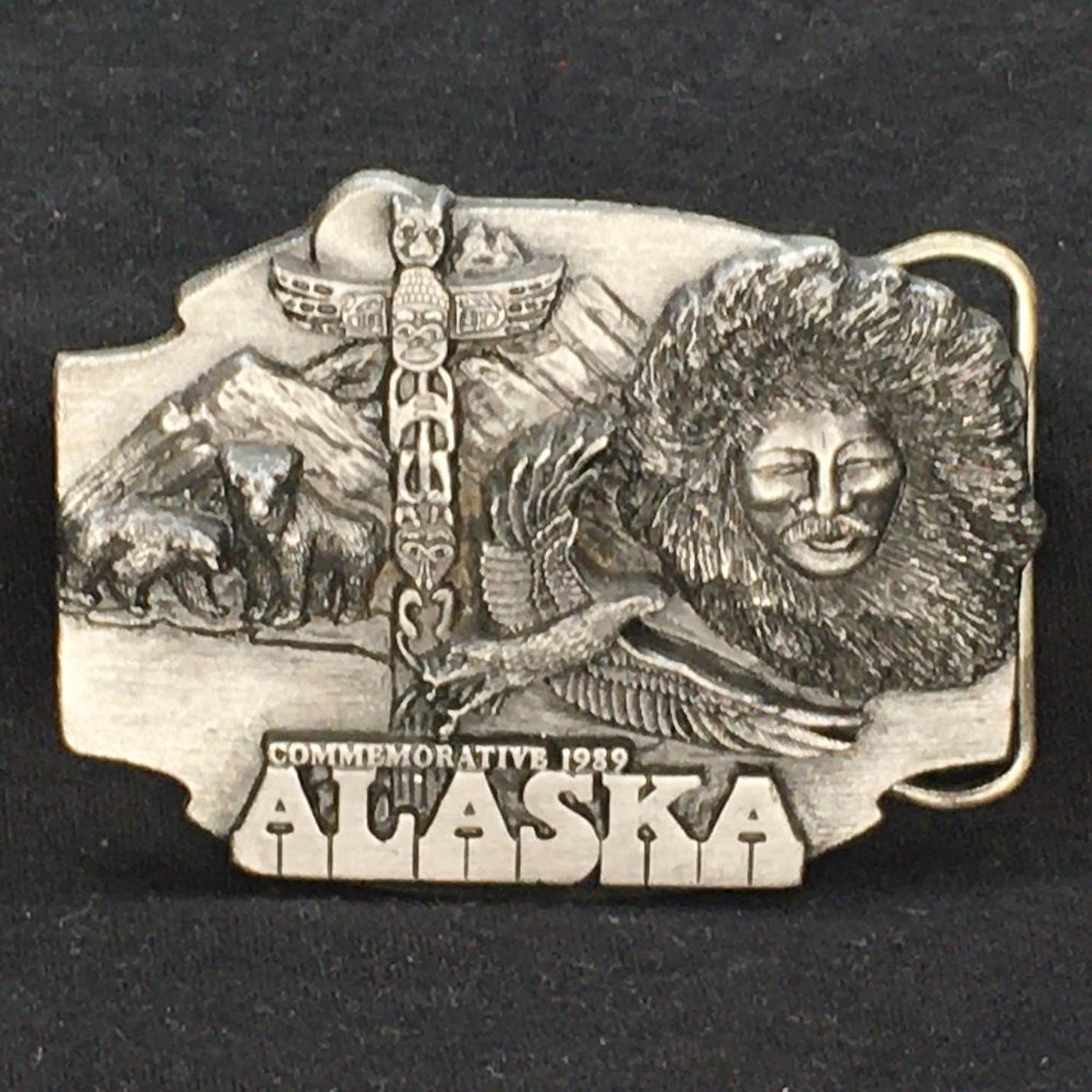 Vintage 1989 Alaska Commemorative Belt Buckle 9th in the Series By Siskiyou #416
